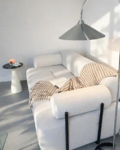 Discount Sofa dla 2 osób ELVA Złamana biel Sofy Tapicerowane|Sofy Dwuosobowe