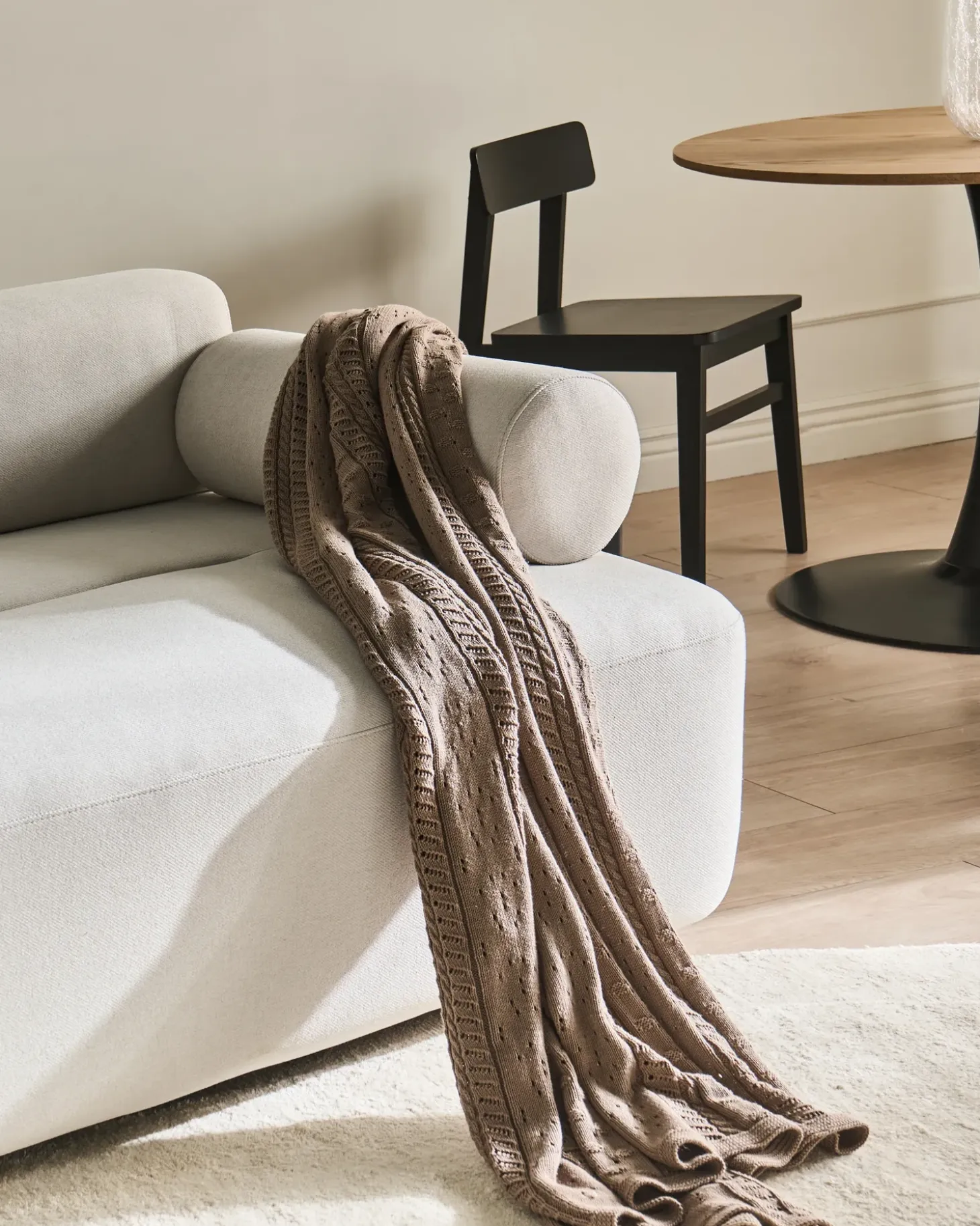 Discount Sofa dla 2 osób ELVA Złamana biel Sofy Tapicerowane|Sofy Dwuosobowe