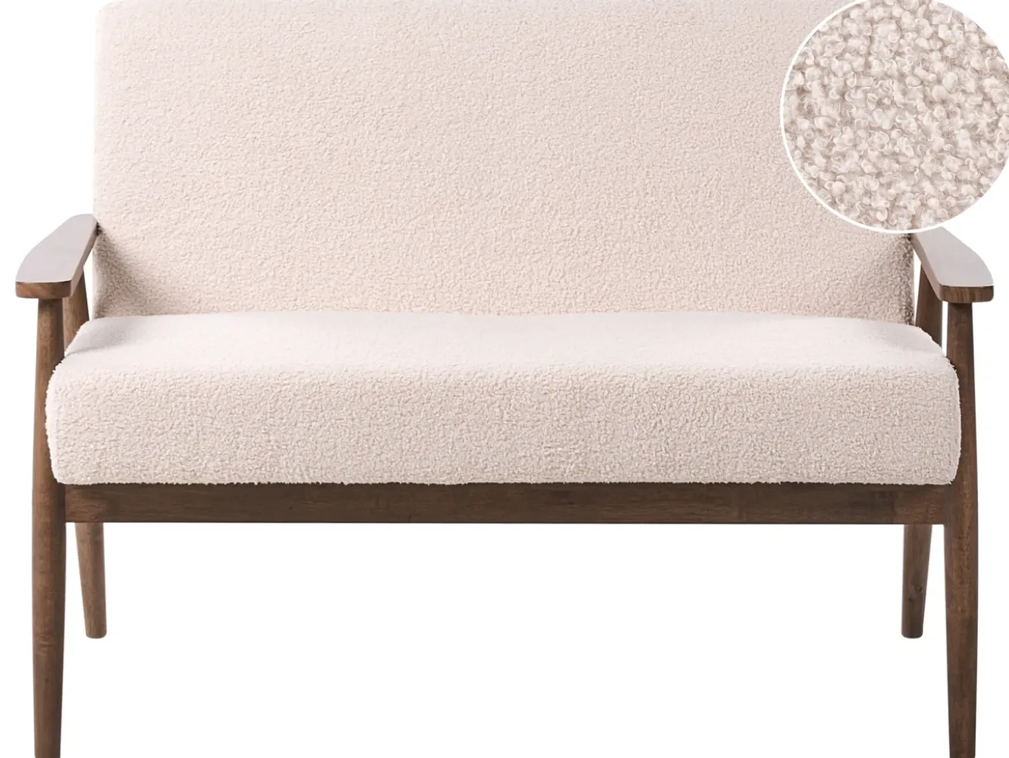 Hot Sofa dla 2 osób ESRUM Boucle Ciemny brąz/ beżowy Sofy Tapicerowane|Sofy Dwuosobowe