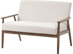 Best Sofa dla 2 osób ESRUM Ciemny brąz/ beżowy Sofy Tapicerowane|Sofy Dwuosobowe