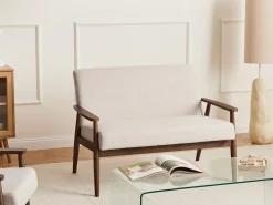 Best Sofa dla 2 osób ESRUM Ciemny brąz/ beżowy Sofy Tapicerowane|Sofy Dwuosobowe
