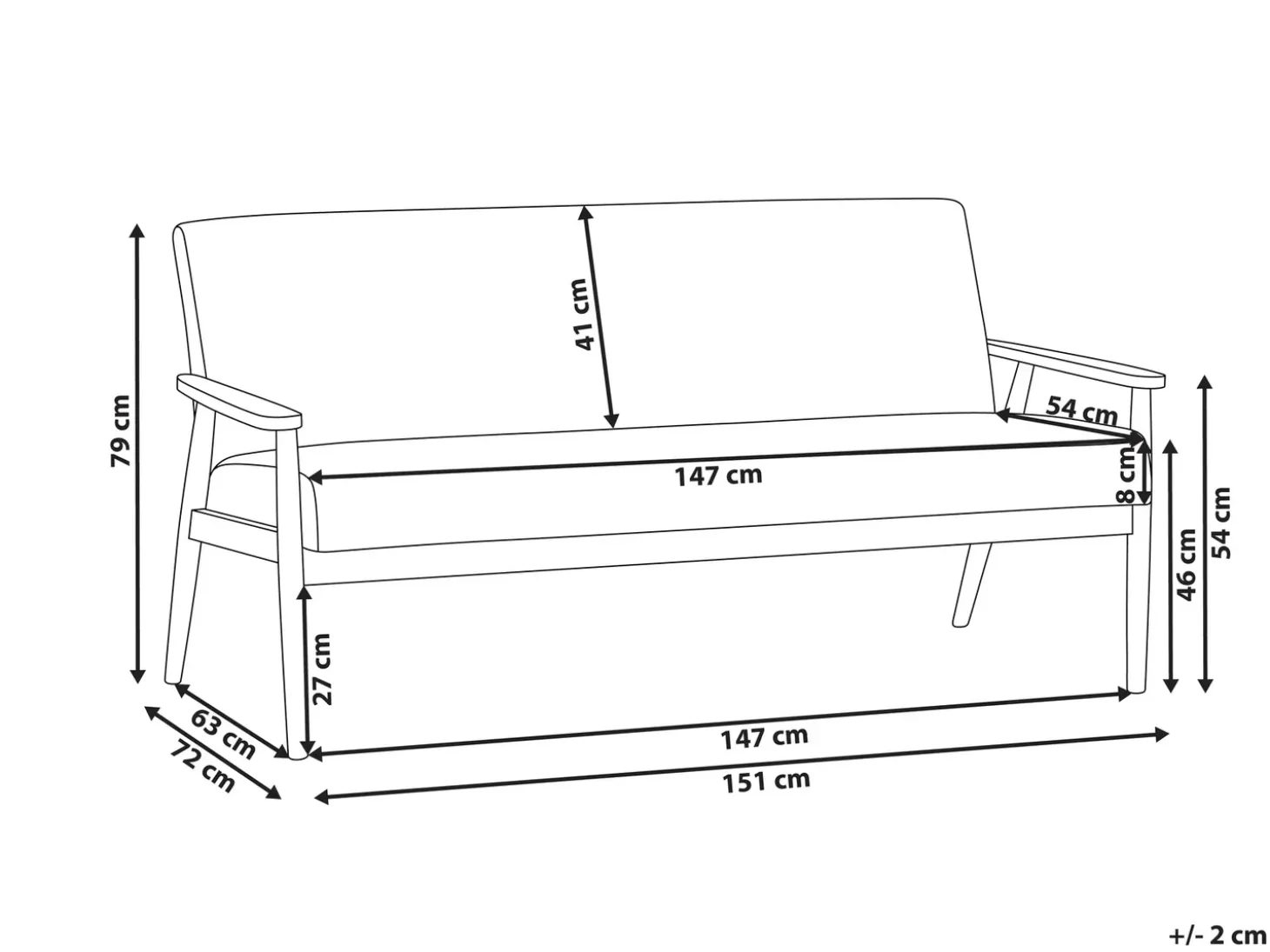 Outlet Sofa dla 3 osób ESRUM Ciemny brąz/ beżowy Sofy Tapicerowane|Kolekcje Sof