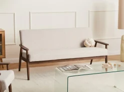 Outlet Sofa dla 3 osób ESRUM Ciemny brąz/ beżowy Sofy Tapicerowane|Kolekcje Sof