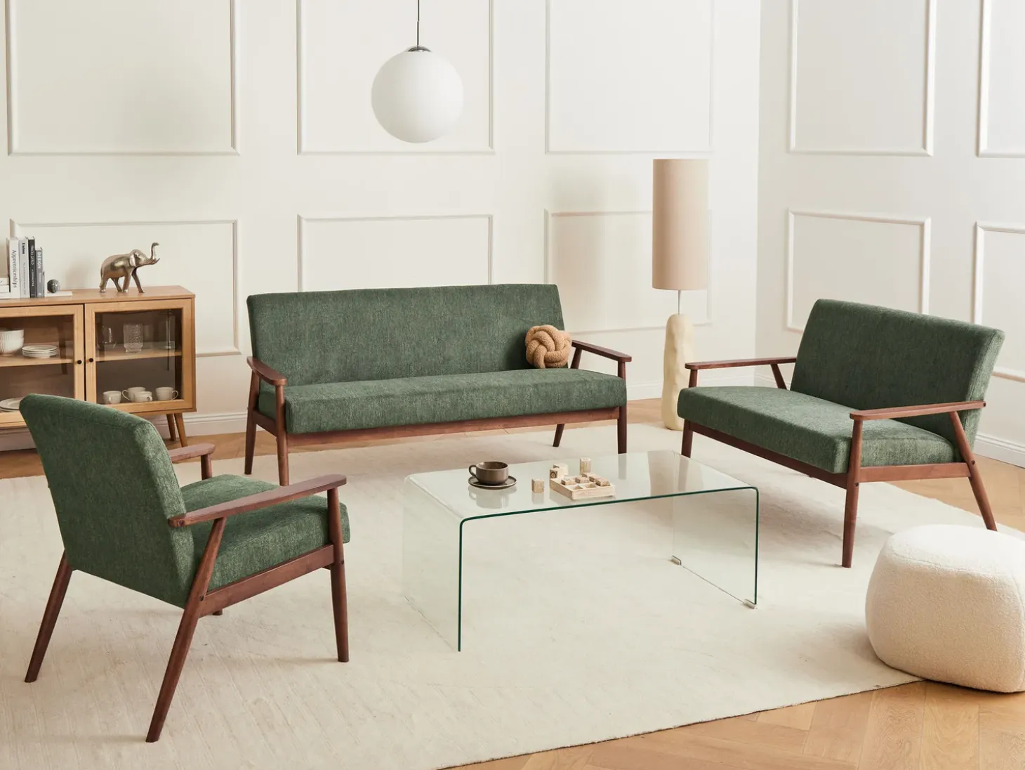 Discount Sofa dla 3 osób ESRUM Ciemny brąz/ zielony Sofy Tapicerowane|Kolekcje Sof