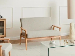 Best Sofa dla 2 osób ESRUM Jasny brąz/ szary Sofy Tapicerowane|Sofy Dwuosobowe