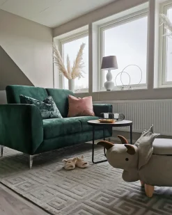 Sofa dla 2 osób FENES Welur Ciemnozielony Sofy Tapicerowane|Sofy Dwuosobowe