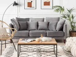 Online Sofa dla 3 osób FENSTAD Welur Szary Sofy Tapicerowane|Wszystkie Sofy
