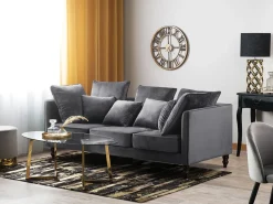Online Sofa dla 3 osób FENSTAD Welur Szary Sofy Tapicerowane|Wszystkie Sofy