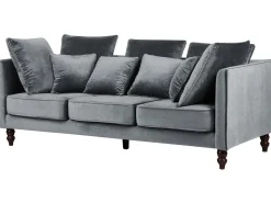 Online Sofa dla 3 osób FENSTAD Welur Szary Sofy Tapicerowane|Wszystkie Sofy