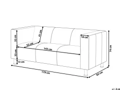 Clearance Sofa dla 3 osób FLORO Szenil Złamana biel Sofy Tapicerowane|Wszystkie Sofy