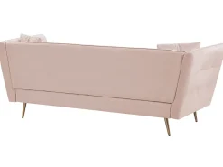 Online Sofa dla 3 osób FREDERICA Welur Różowy Sofy Tapicerowane|Wszystkie Sofy