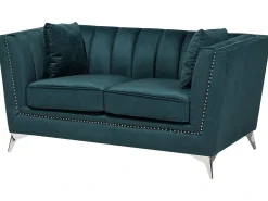 Sale Sofa dla 2 osób GAULA Welur Lazurowy Sofy Tapicerowane|Sofy Dwuosobowe