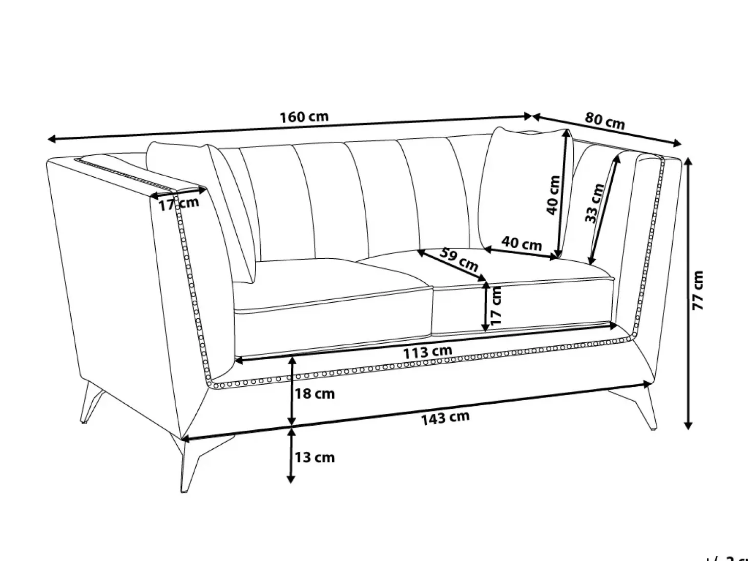 Sale Sofa dla 2 osób GAULA Welur Lazurowy Sofy Tapicerowane|Sofy Dwuosobowe
