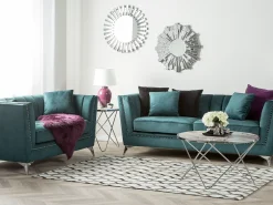 Sale Sofa dla 2 osób GAULA Welur Lazurowy Sofy Tapicerowane|Sofy Dwuosobowe