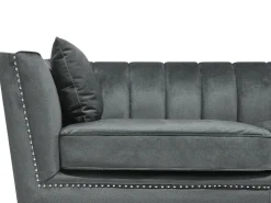 Best Sofa dla 2 osób GAULA Welur Szary Sofy Tapicerowane|Sofy Dwuosobowe