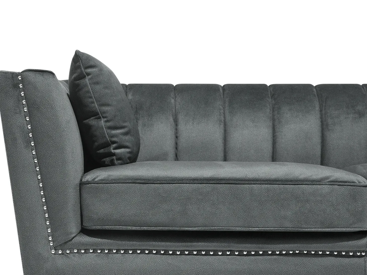 Best Sofa dla 2 osób GAULA Welur Szary Sofy Tapicerowane|Sofy Dwuosobowe