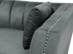 Best Sofa dla 2 osób GAULA Welur Szary Sofy Tapicerowane|Sofy Dwuosobowe