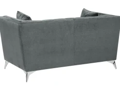 Best Sofa dla 2 osób GAULA Welur Szary Sofy Tapicerowane|Sofy Dwuosobowe