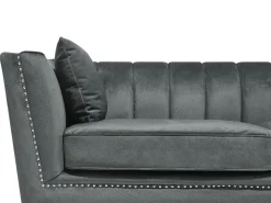 Outlet Sofa dla 3 osób GAULA Welur Szary Sofy Tapicerowane|Kolekcje Sof