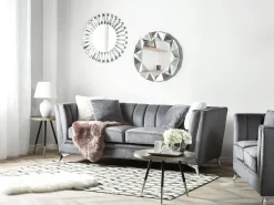 Outlet Sofa dla 3 osób GAULA Welur Szary Sofy Tapicerowane|Kolekcje Sof