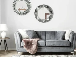 Outlet Sofa dla 3 osób GAULA Welur Szary Sofy Tapicerowane|Kolekcje Sof