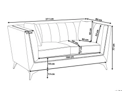 Outlet Sofa dla 3 osób GAULA Welur Szary Sofy Tapicerowane|Kolekcje Sof