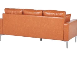 Hot Sofa dla 3 osób GAVLE Ekoskóra Złoty brąz Sofy Skórzane|Sofy Trzyosobowe