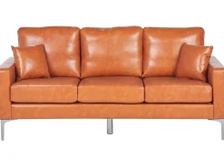 Hot Sofa dla 3 osób GAVLE Ekoskóra Złoty brąz Sofy Skórzane|Sofy Trzyosobowe