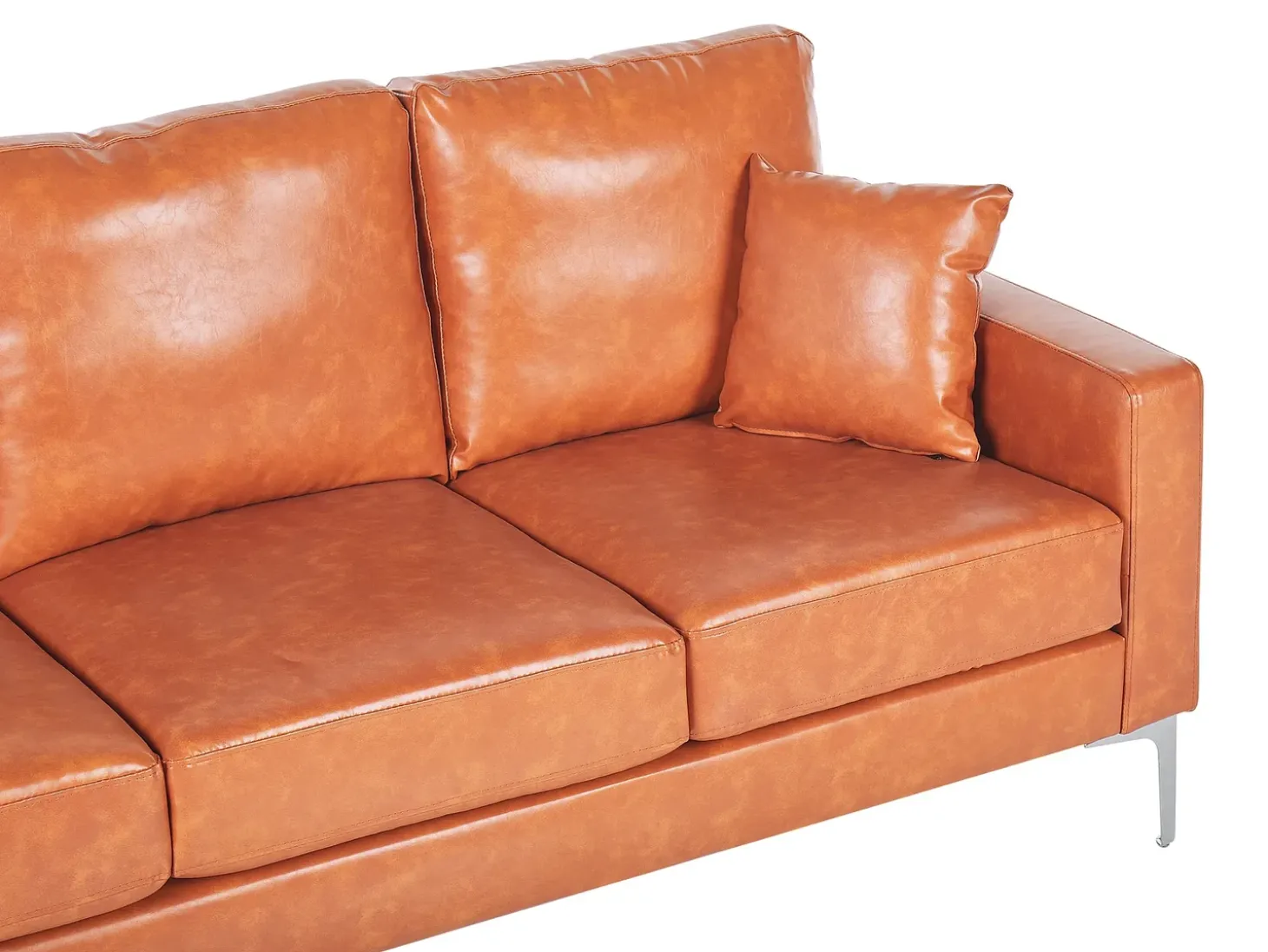Hot Sofa dla 3 osób GAVLE Ekoskóra Złoty brąz Sofy Skórzane|Sofy Trzyosobowe