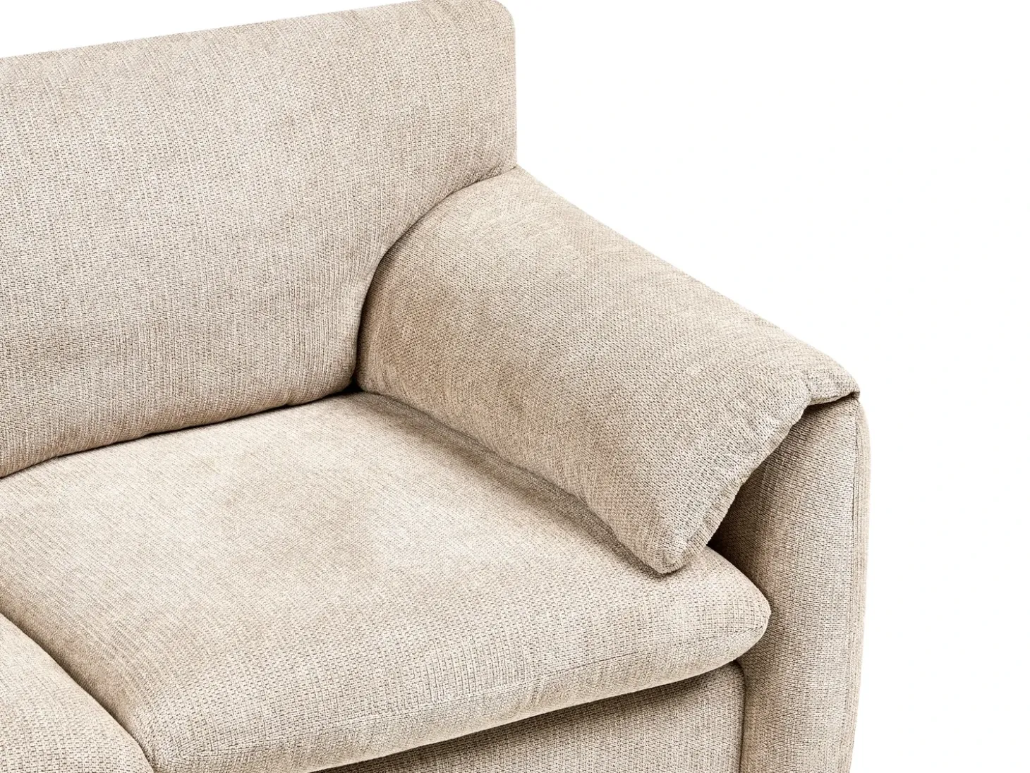 Outlet Sofa dla 2 osób GETA Beżowoszary Sofy Tapicerowane|Sofy Dwuosobowe