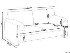Outlet Sofa dla 2 osób GETA Beżowoszary Sofy Tapicerowane|Sofy Dwuosobowe