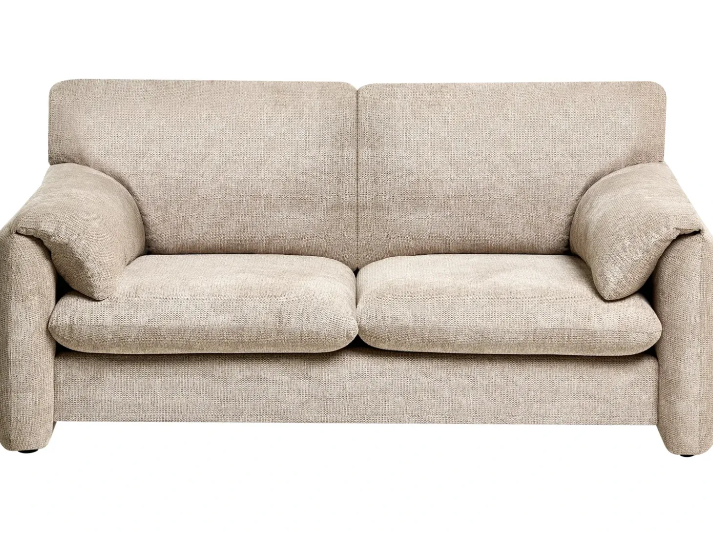Outlet Sofa dla 2 osób GETA Beżowoszary Sofy Tapicerowane|Sofy Dwuosobowe