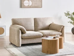 Outlet Sofa dla 2 osób GETA Beżowoszary Sofy Tapicerowane|Sofy Dwuosobowe