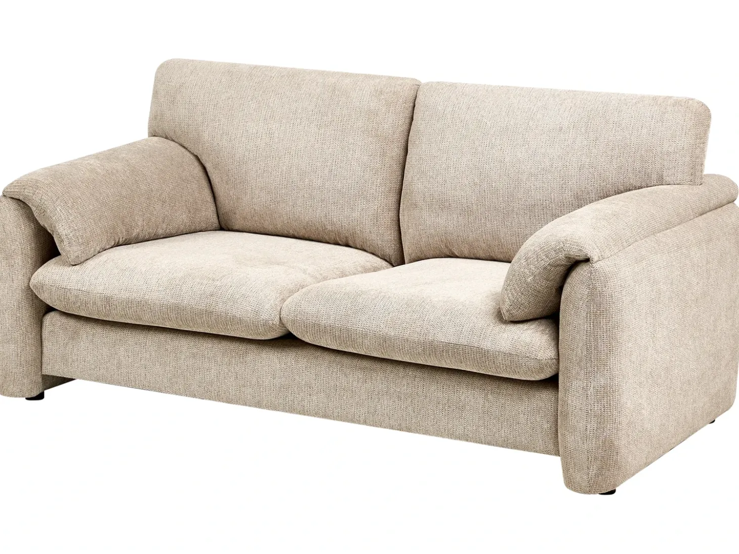 Outlet Sofa dla 2 osób GETA Beżowoszary Sofy Tapicerowane|Sofy Dwuosobowe
