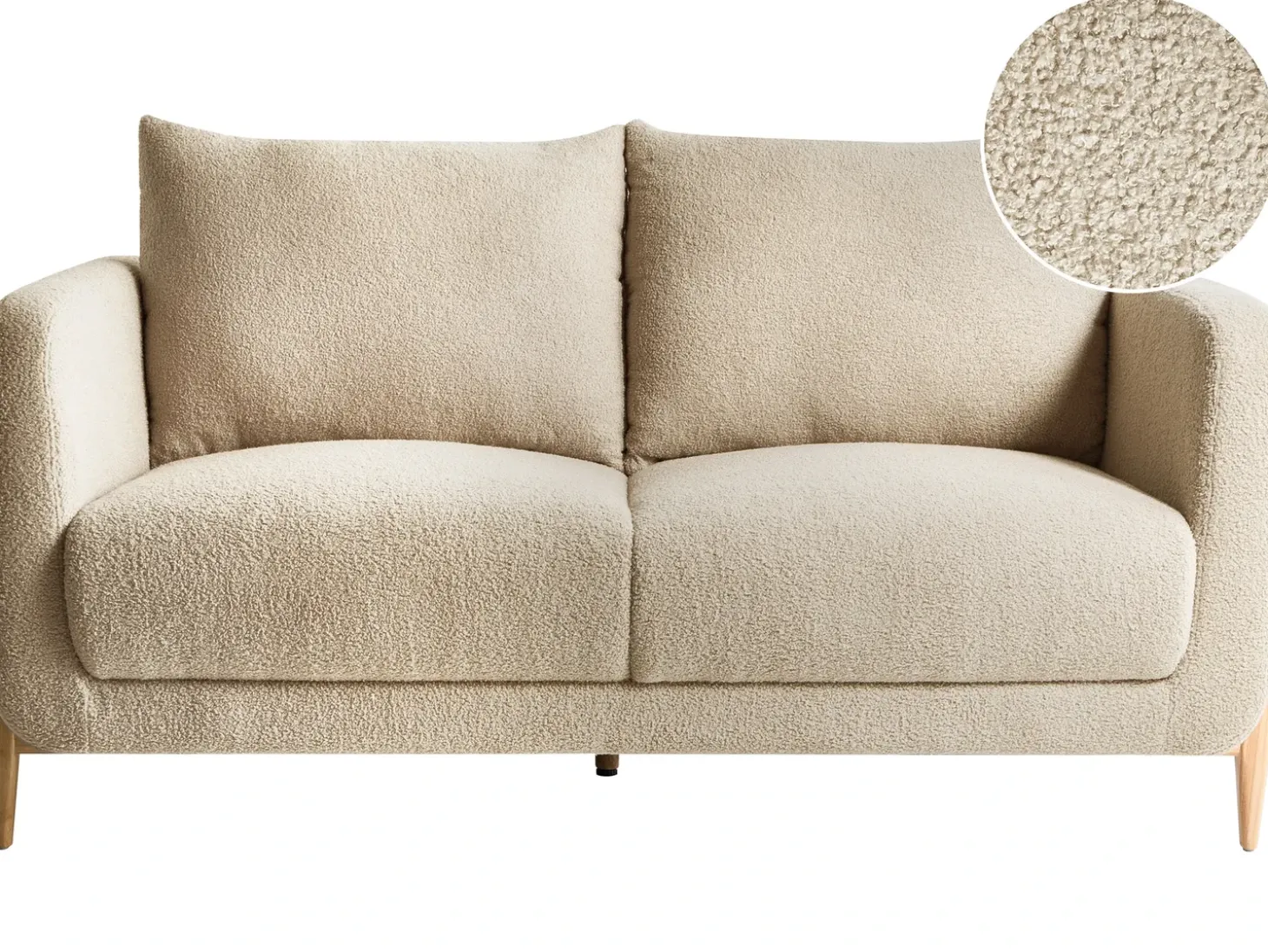 Sofa dla 2 osób GIMO Boucle Beżowy Sofy Tapicerowane|Sofy Dwuosobowe