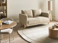 Sofa dla 2 osób GIMO Boucle Beżowy Sofy Tapicerowane|Sofy Dwuosobowe