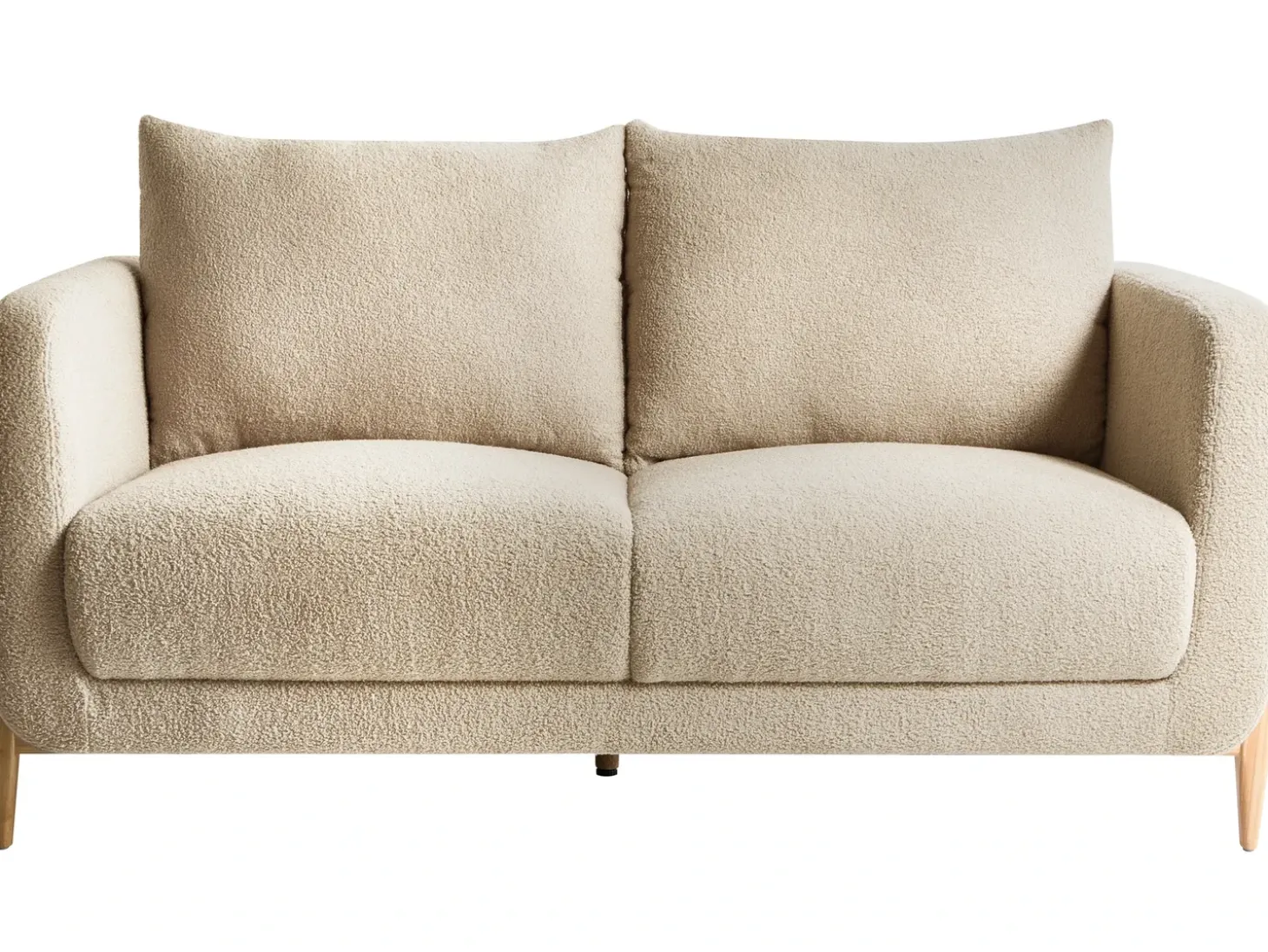 Sofa dla 2 osób GIMO Boucle Beżowy Sofy Tapicerowane|Sofy Dwuosobowe