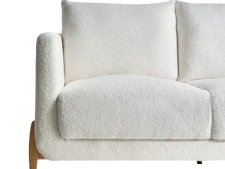 Discount Sofa dla 2 osób GIMO Boucle Biały Sofy Tapicerowane|Sofy Dwuosobowe