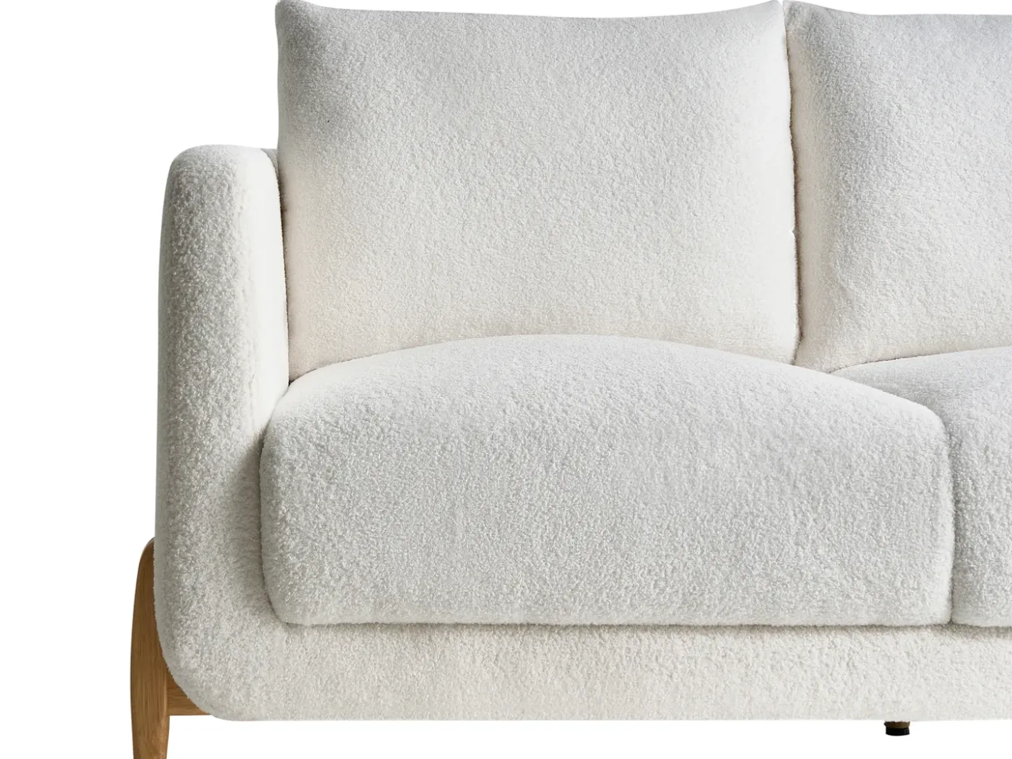 Discount Sofa dla 2 osób GIMO Boucle Biały Sofy Tapicerowane|Sofy Dwuosobowe