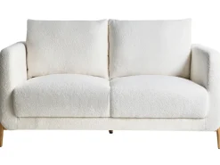 Discount Sofa dla 2 osób GIMO Boucle Biały Sofy Tapicerowane|Sofy Dwuosobowe