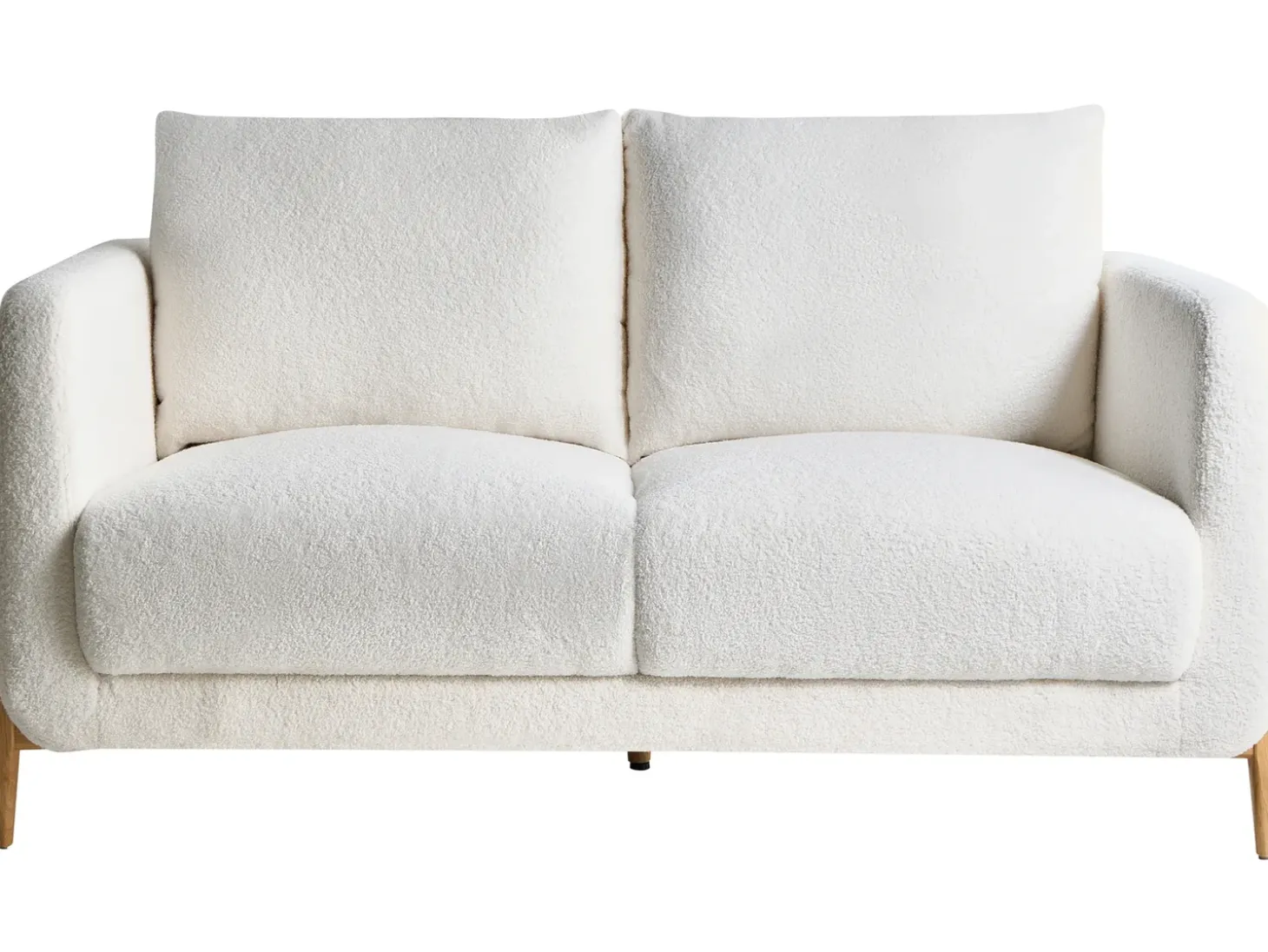 Discount Sofa dla 2 osób GIMO Boucle Biały Sofy Tapicerowane|Sofy Dwuosobowe