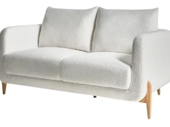 Discount Sofa dla 2 osób GIMO Boucle Biały Sofy Tapicerowane|Sofy Dwuosobowe