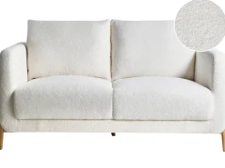 Discount Sofa dla 2 osób GIMO Boucle Biały Sofy Tapicerowane|Sofy Dwuosobowe