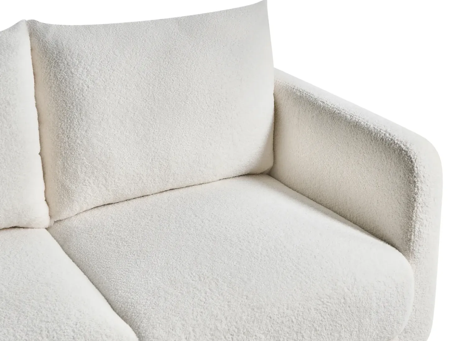 Discount Sofa dla 2 osób GIMO Boucle Biały Sofy Tapicerowane|Sofy Dwuosobowe