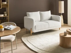 Discount Sofa dla 2 osób GIMO Boucle Biały Sofy Tapicerowane|Sofy Dwuosobowe