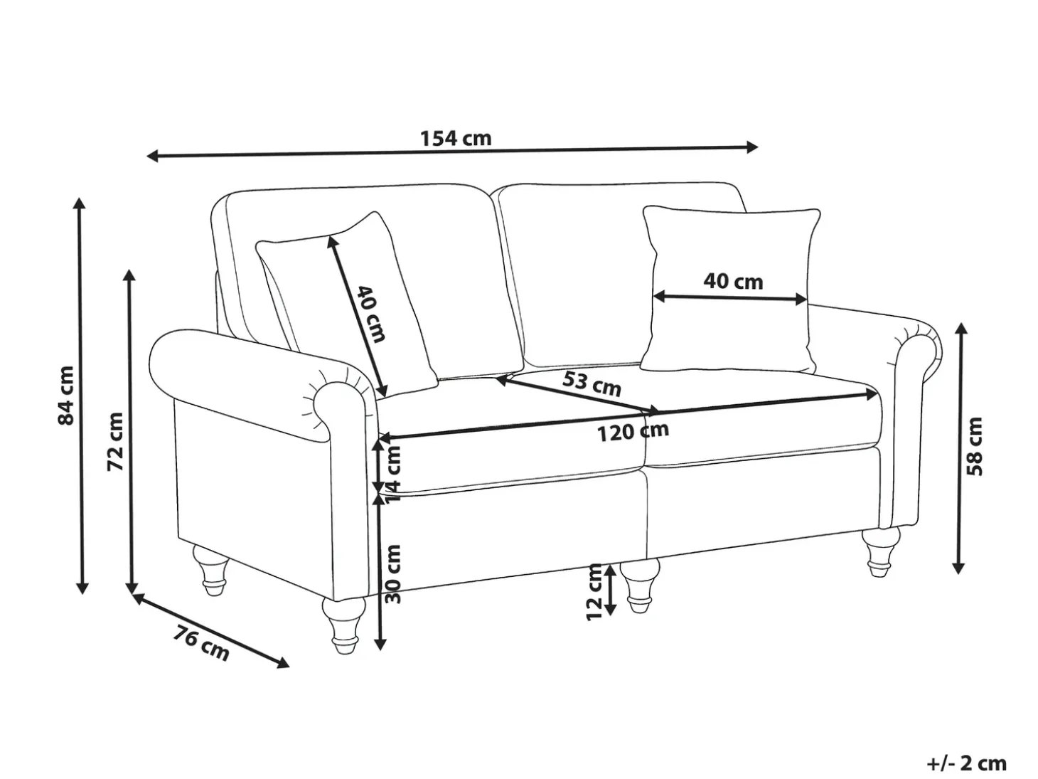 Clearance Sofa dla 2 osób GINNERUP Sofy Tapicerowane|Sofy Dwuosobowe