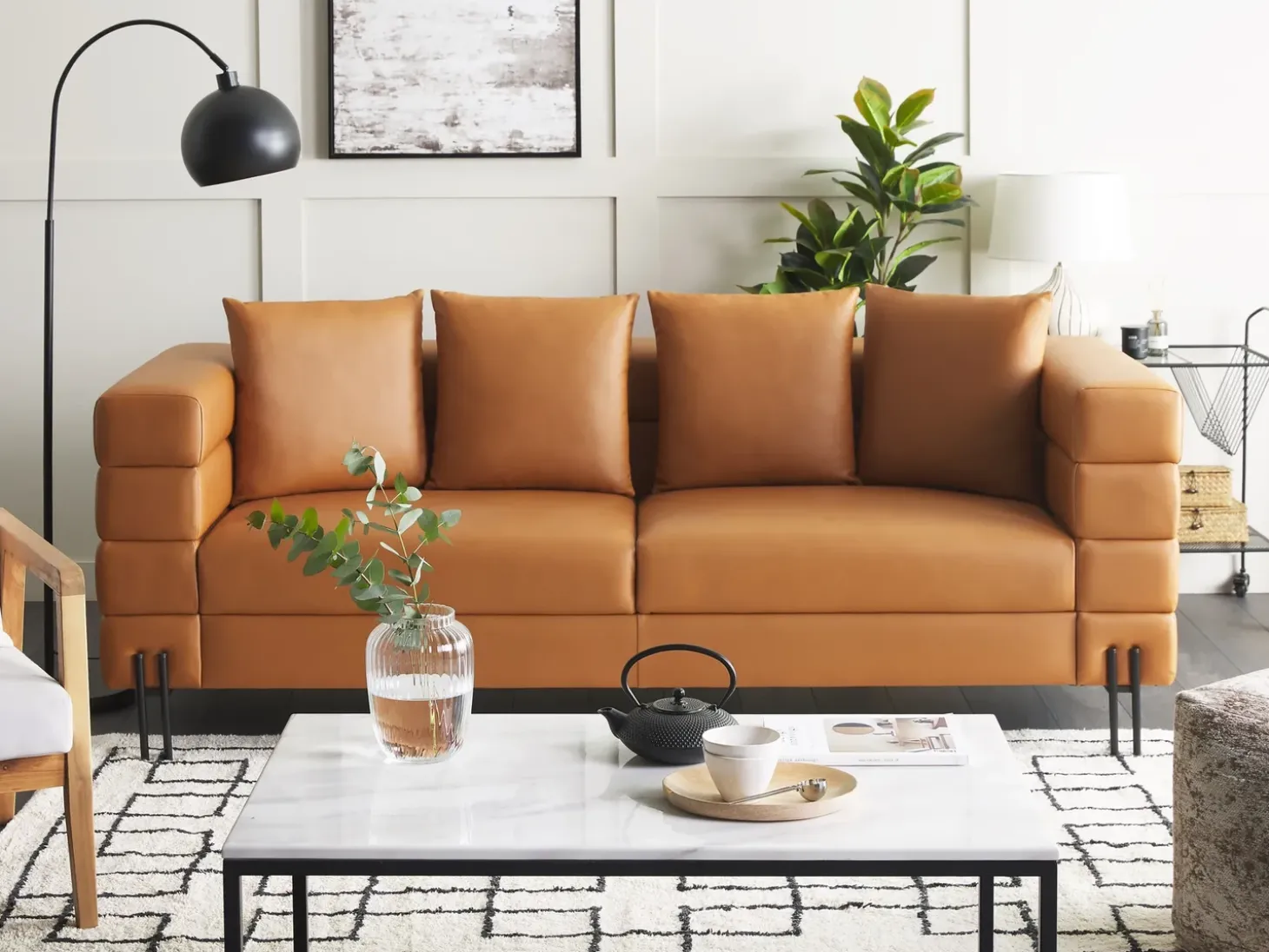 Best Sofa dla 3 osób GRANNA Ekoskóra Sofy Skórzane|Sofy Trzyosobowe
