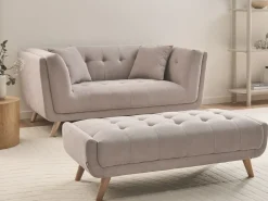Hot Sofa dla 2 osób HABO Beżowoszary Sofy Tapicerowane|Sofy Dwuosobowe
