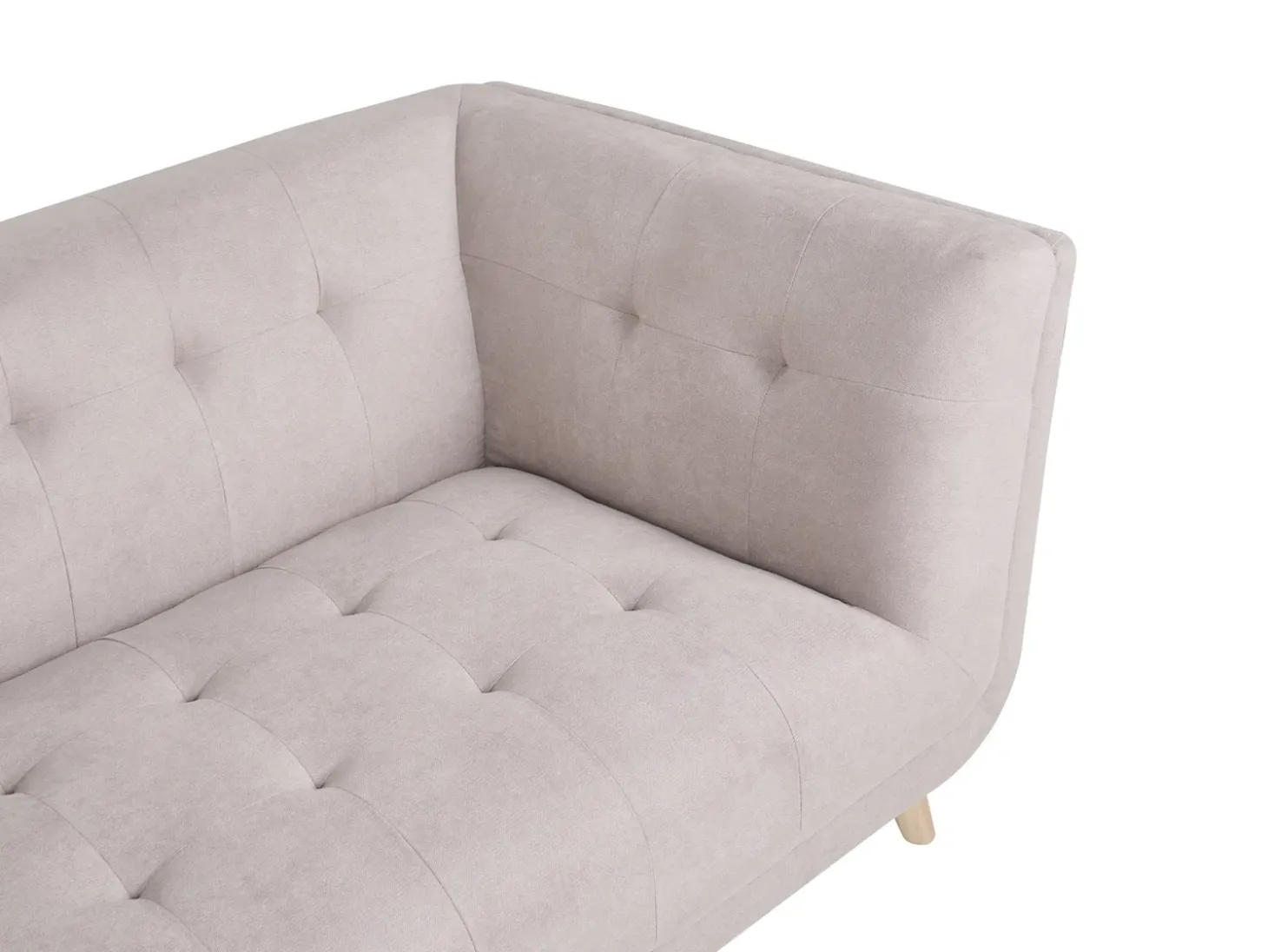Online Sofa dla 2 osób HABO Beżowoszary z otomaną Sofy Tapicerowane|Sofy Dwuosobowe