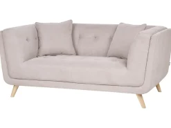 Online Sofa dla 2 osób HABO Beżowoszary z otomaną Sofy Tapicerowane|Sofy Dwuosobowe